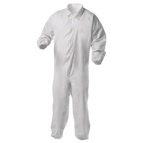 A35 Liquid And Particle Protection Coveralls, Zipper Front, Elastic Wrists And Ankles, X-large, White, 25/carton - Image 1