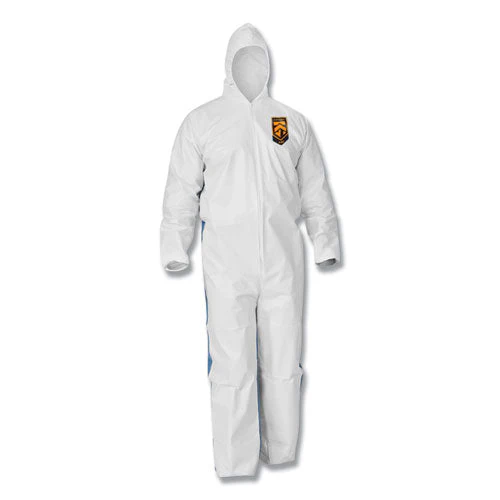 A35 Liquid And Particle Protection Coveralls, Zipper Front, Hooded, Elastic Wrists And Ankles, Large, White, 25/carton - Image 1