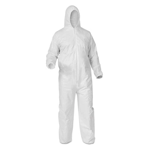A35 Liquid And Particle Protection Coveralls, Zipper Front, Hooded, Elastic Wrists And Ankles, X-large, White, 25/carton - Image 1
