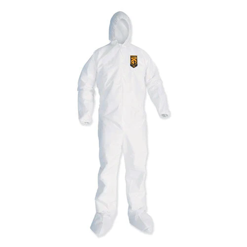 A35 Liquid And Particle Protection Coveralls, Zipper Front, Hooded, Elastic Wrists And Ankles, 2x-large, White, 25/carton - Image 1