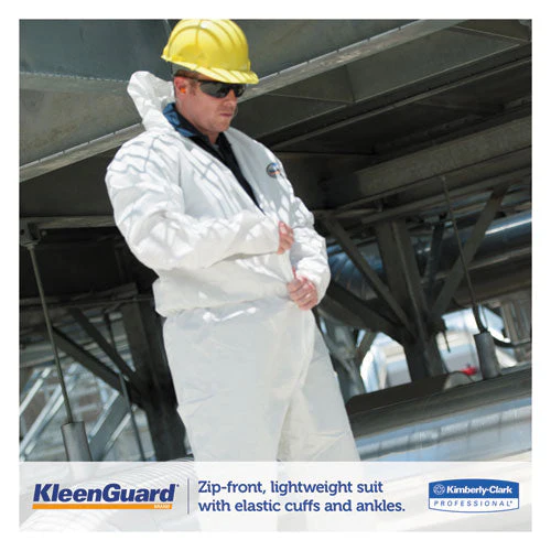 A35 Liquid And Particle Protection Coveralls, Zipper Front, Hooded, Elastic Wrists And Ankles, 2x-large, White, 25/carton - Image 2