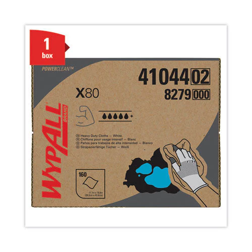X80 Cloths, Hydroknit, Brag Box, 11.1 X 16.8, White, 160/carton - Image 2