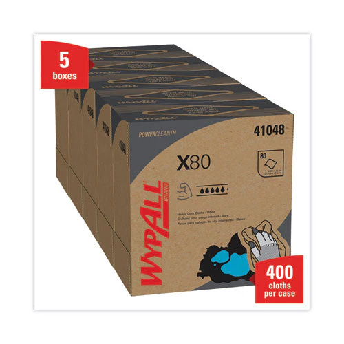 X80 Cloths, Hydroknit, Pop-up Box, 8.34 X 16.8, White, 80/box, 5 Boxes/carton - Image 2