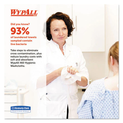 General Clean X60 Cloths, 1/4 Fold, 12.5 X 10, White, 70/pack, 8 Packs/carton - Image 2