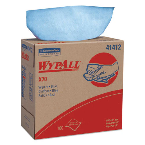 X70 Cloths, Pop-up Box, 9.13 X 16.8, Blue, 100/box, 10 Boxes/carton - Image 1