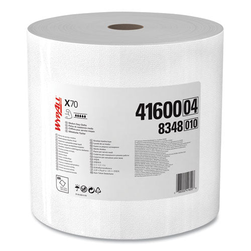 X70 Cloths, Jumbo Roll, Perf., 12.4 X 12.2, White, 870 Towels/roll - Image 1