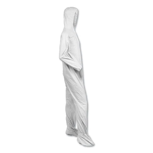 A40 Elastic-cuff, Ankle, Hood And Boot Coveralls, Large, White, 25/carton - Image 2