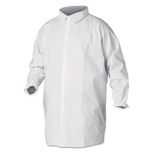 A40 Liquid And Particle Protection Lab Coats, Large, White, 30/carton - Image 1