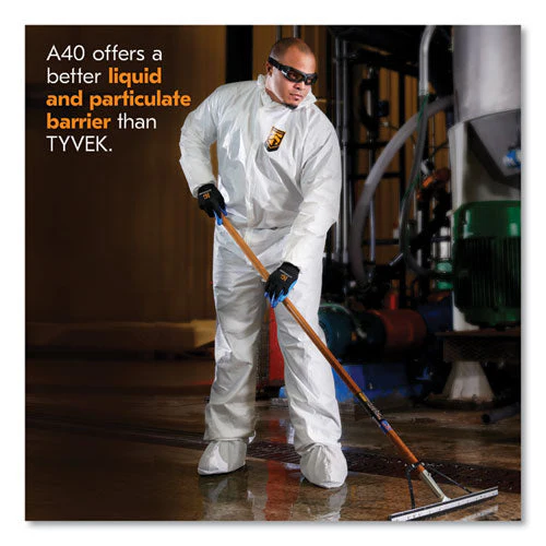 A40 Liquid/particle Protection Shoe Covers, X-large To 2x-large, White, 400/carton - Image 3
