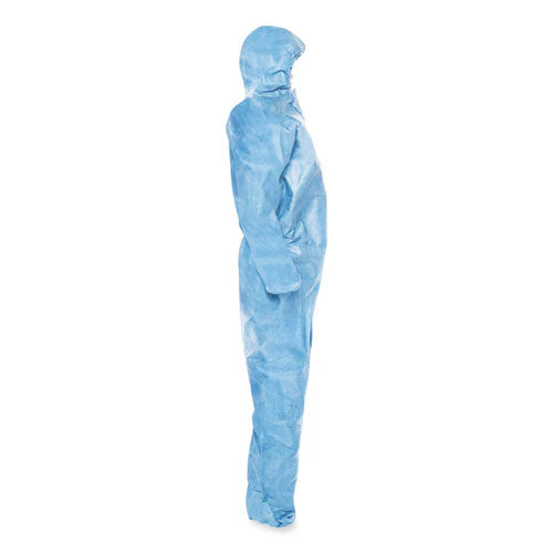 A65 Zipper Front Flame-resistant Hooded Coveralls, Elastic Wrist And Ankles, X-large, Blue, 25/carton - Image 3