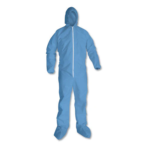 A65 Zipper Front Hood And Boot Flame-resistant Coveralls, Elastic Wrist And Ankles, 2x-large,blue,  25/carton - Image 1