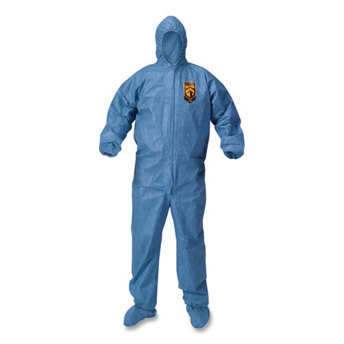 A65 Zipper Front Hood And Boot Flame-resistant Coveralls, Elastic Wrist And Ankles, 2x-large,blue,  25/carton - Image 2