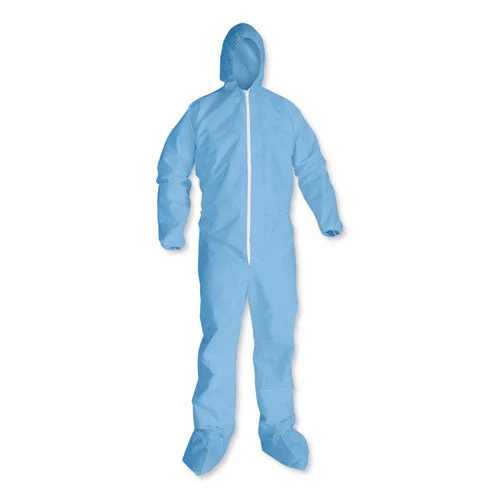 A65 Zipper Front Hood And Boot Flame-resistant Coveralls, Elastic Wrist And Ankles, 3x-large, Blue, 21/carton - Image 1