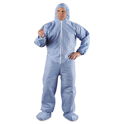 A65 Zipper Front Hood And Boot Flame-resistant Coveralls, Elastic Wrist And Ankles, 3x-large, Blue, 21/carton - Image 2