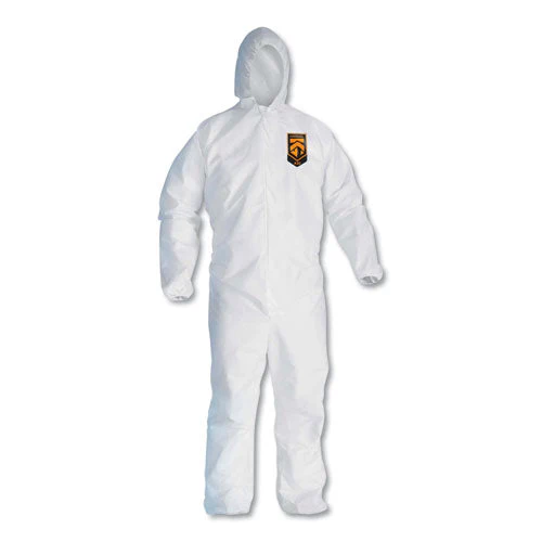 A30 Elastic Back And Cuff Hooded Coveralls, Medium, White, 25/carton - Image 1