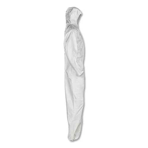A30 Elastic Back And Cuff Hooded Coveralls, Medium, White, 25/carton - Image 3