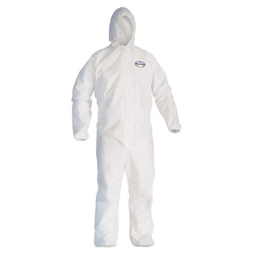 A30 Elastic Back And Cuff Hooded Coveralls, Large, White, 25/carton - Image 1