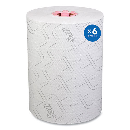 Slimroll Towels, 1-ply, 8" X 580 Ft, White/pink Core, Traditional Business, 6 Rolls/carton - Image 1