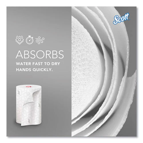 Slimroll Towels, 1-ply, 8" X 580 Ft, White/pink Core, Traditional Business, 6 Rolls/carton - Image 3