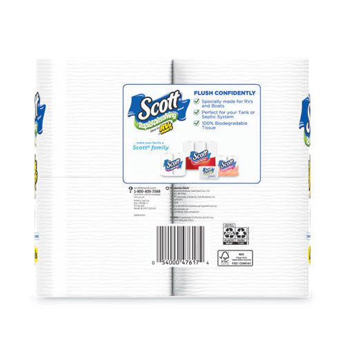 Rapid-dissolving Toilet Paper, Bath Tissue, Septic Safe, 1-ply, White, 231 Sheets/roll, 4/rolls/pack, 12 Packs/carton - Image 3