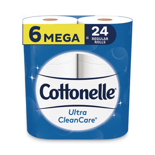 Ultra Cleancare Toilet Paper, Strong Tissue, Mega Rolls, Septic Safe, 1-ply, White, 340 Sheets/roll, 6 Rolls/pk, 6 Pks/carton - Image 1
