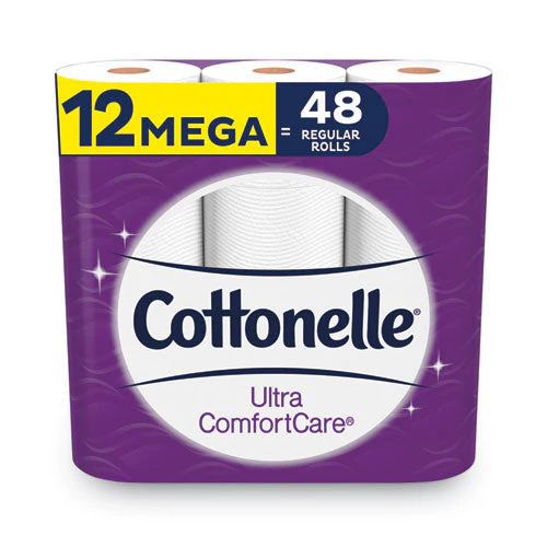 Ultra Comfortcare Toilet Paper, Soft Tissue, Mega Rolls, Septic Safe, 2 Ply, White, 284 Sheets/roll, 12 Rolls/pack - Image 1