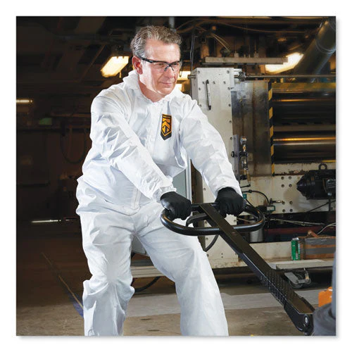 A20 Breathable Particle Protection Coveralls, Elastic Back, Hood, Medium, White, 24/carton - Image 2
