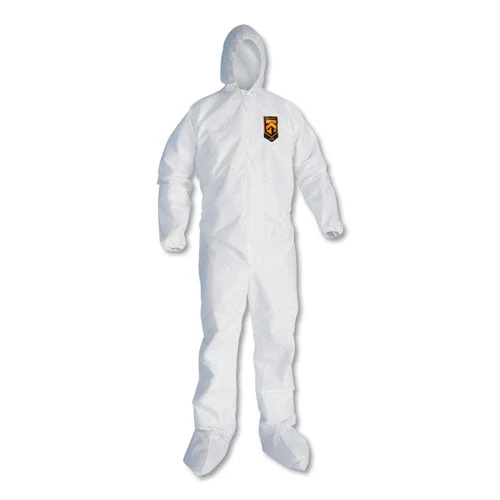A20 Elastic Back And Ankle Hood And Boot Coveralls, X-large, White, 24/carton - Image 1