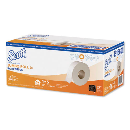 Essential 100% Recycled Fiber Jrt Bathroom Tissue, Septic Safe, 2-ply, White, 3.55" X 1,000 Ft, 4 Rolls/carton - Image 3