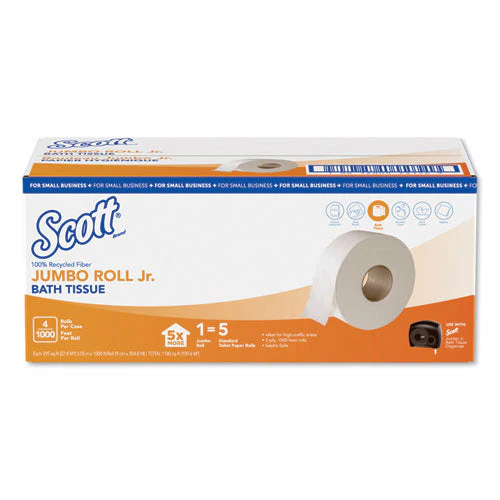 Essential 100% Recycled Fiber Jrt Bathroom Tissue, Septic Safe, 2-ply, White, 3.55" X 1,000 Ft, 4 Rolls/carton - Image 2