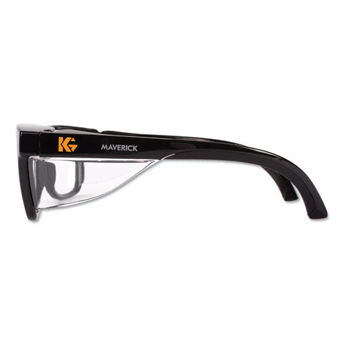 Maverick Safety Glasses, Black, Polycarbonate Frame, Clear Lens, 12/box - Image 2