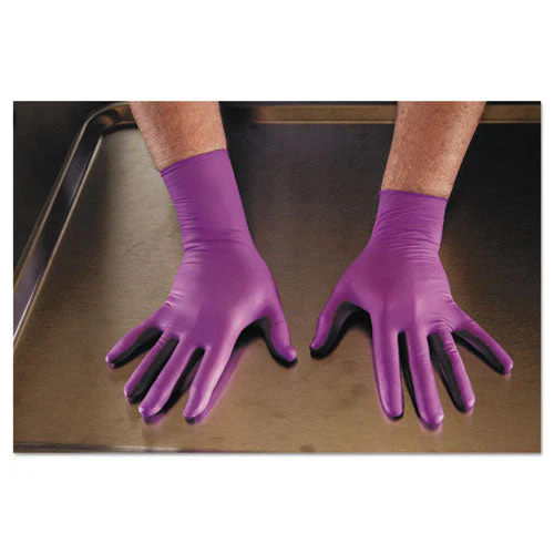 Purple Nitrile Exam Gloves, 310 Mm Length, Large, Purple, 500/carton - Image 1