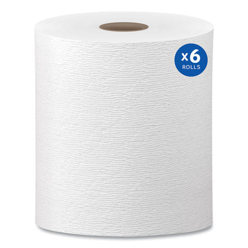 Hard Roll Paper Towels With Premium Absorbency Pockets, 1-ply, 8" X 600 Ft, 1.75" Core, White, 6 Rolls/carton - Image 1