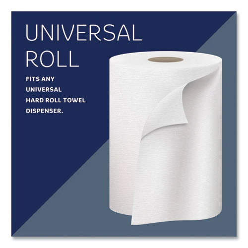 Hard Roll Paper Towels With Premium Absorbency Pockets, 1-ply, 8" X 600 Ft, 1.75" Core, White, 6 Rolls/carton - Image 2