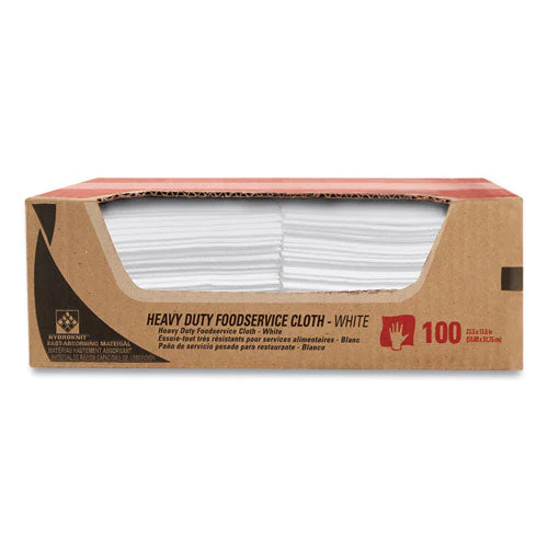 Heavy-duty Foodservice Cloths, 12.5 X 23.5, White, 100/carton - Image 1