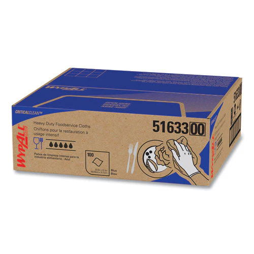 Heavy-duty Foodservice Cloths, 12.5 X 23.5, Blue, 100/carton - Image 1