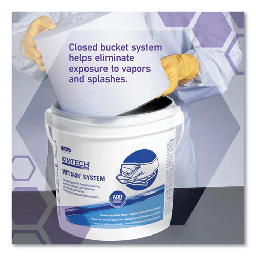 Wettask Customizable Wet Wiping System Bucket, White/blue, 4/carton - Image 2