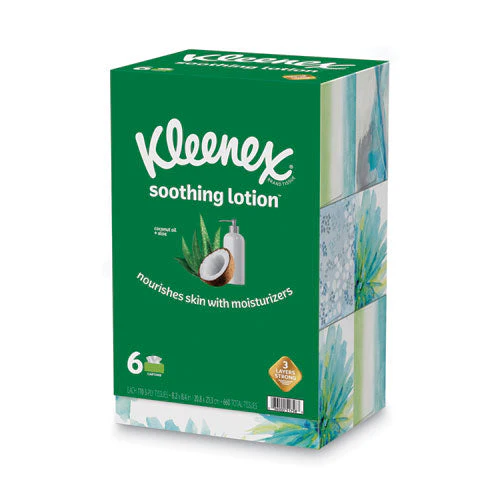 Lotion Facial Tissue, 3-ply, White, 110 Sheets/box, 6 Boxes/pack - Image 3
