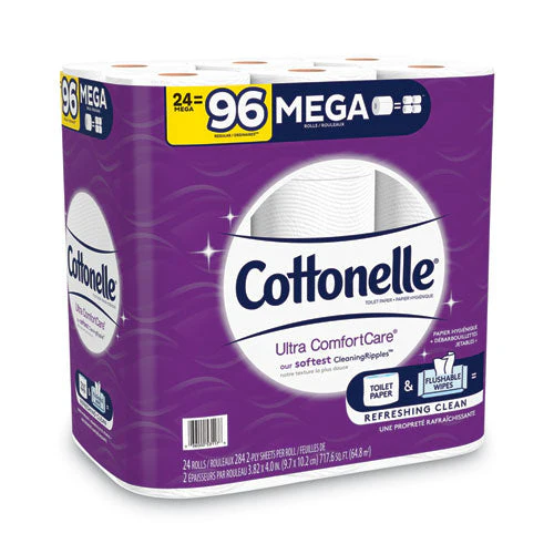 Ultra Comfortcare Toilet Paper, Soft Tissue, Mega Rolls, Septic Safe, 2-ply, White, 284 Sheets/roll, 24 Rolls/pack - Image 2