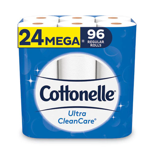 Ultra Cleancare Toilet Paper, Strong Tissue, Mega Rolls, Septic Safe, 1-ply, White, 340 Sheets/roll, 24 Rolls/pack - Image 1