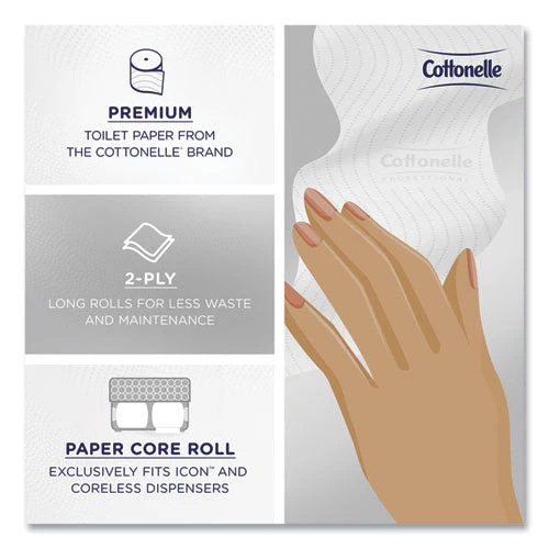 Clean Care Bathroom Tissue, Septic Safe, 2-ply, White, 900 Sheets/roll, 36 Rolls/carton - Image 2