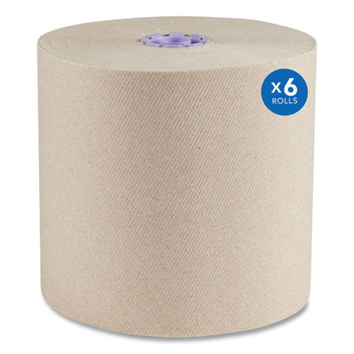 Essential 100% Recycled Fiber Hard Roll Towel, 1-ply, 8" X 700 Ft, 1.75" Core, Brown, 6 Rolls/carton - Image 1