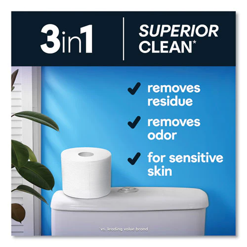 Ultra Cleancare Toilet Paper, Strong Tissue, Mega Rolls, Septic Safe, 1-ply, White, 284/roll, 12 Rolls/pack, 48 Rolls/carton - Image 3