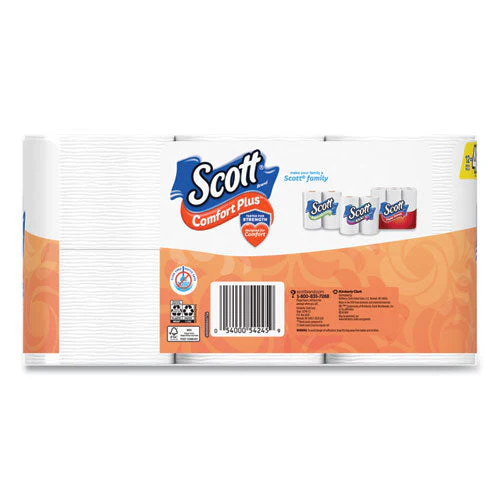 Comfortplus Toilet Paper, Mega Roll, Septic Safe, 1-ply, White, 425 Sheets/roll, 12 Rolls/pack - Image 2