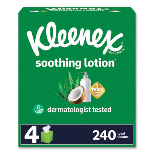Lotion Facial Tissue, 3-ply, White, 60 Sheets/box, 4 Boxes/pack, 8 Packs/carton - Image 1