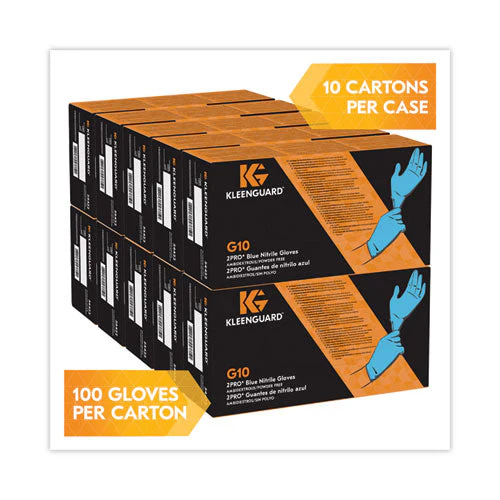G10 2pro Nitrile Gloves, Blue, Medium, 1,000/carton - Image 2