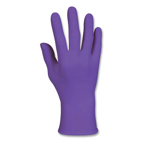 Purple Nitrile Exam Gloves, 242 Mm Length, Small, Purple, 100/box - Image 1