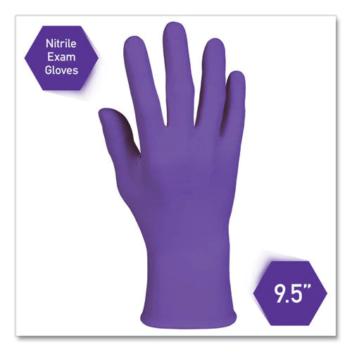 Purple Nitrile Exam Gloves, 242 Mm Length, Small, Purple, 100/box - Image 3