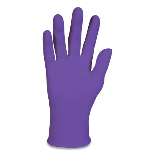 Purple Nitrile Exam Gloves, 242 Mm Length, Large, Purple, 100/box - Image 1