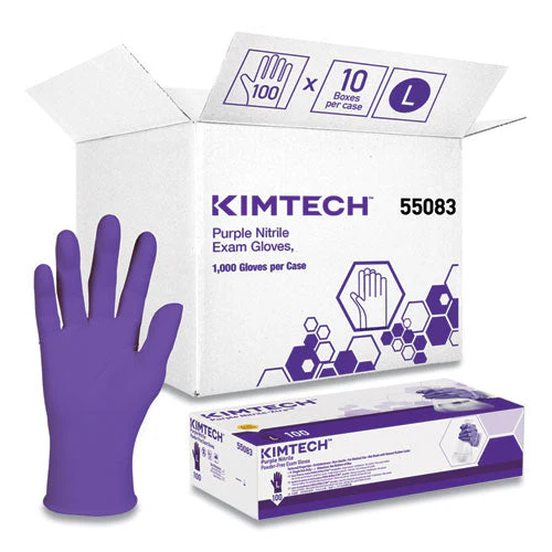 Purple Nitrile Exam Gloves, 242 Mm Length, Large, Purple, 1,000/carton - Image 1